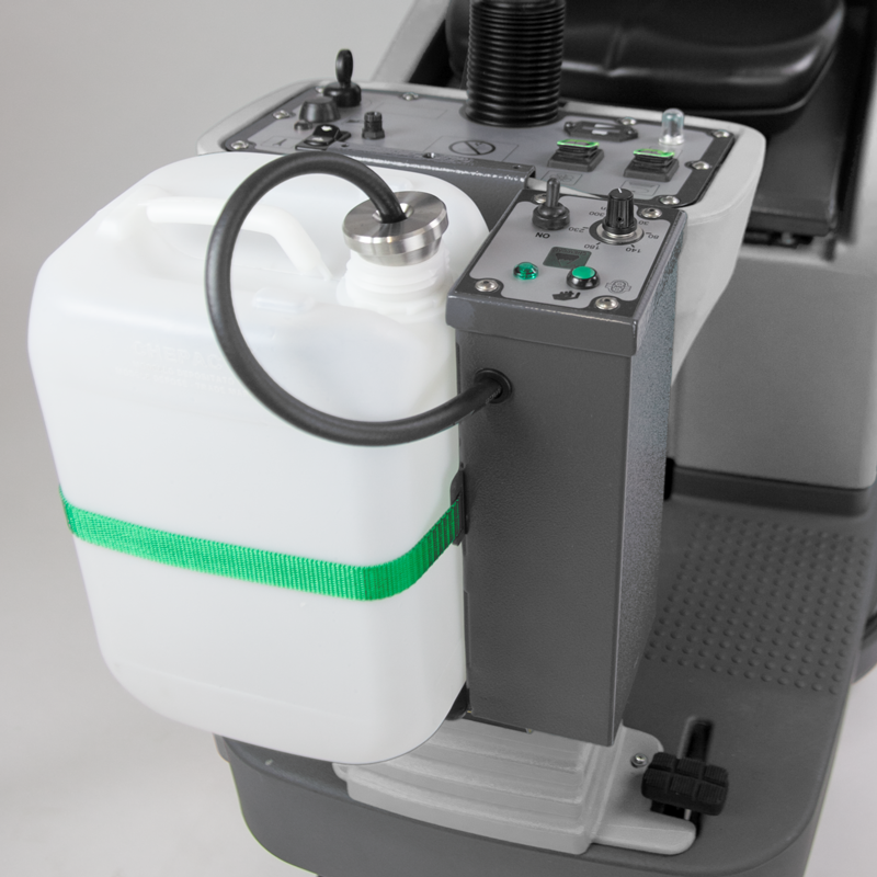 M830 RIDE ON SCRUBBER WITH DOSEMATIC SYSTEM, SAVES ON CHEMICAL AND COST