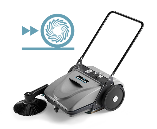 MACH MEP - WALK-BEHIND MANUAL SWEEPER WITH VACUUM FILTRATION SYSTEM